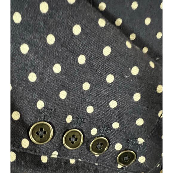Raison D’Etre linen blend blue polka dot blazer elegant nautical coastal sz XL - Picture 5 of 6